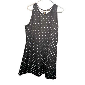 Worthington Women's Polka Dot Dress Zip Up Black and White